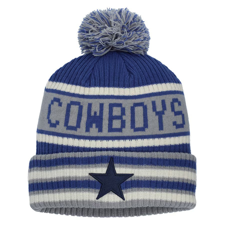 Dallas Cowboys Fanatics Heritage Blindside Cuffed Knit Hat with Pom - Navy - UKASSNI