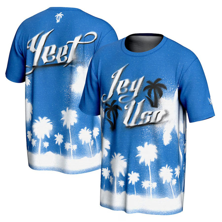 Jey Uso WWE ProSphere Palm T-Shirt - Blue - UKASSNI