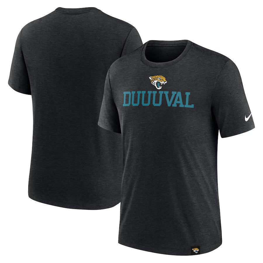 Jacksonville Jaguars Nike Blitz Tri-Blend T-Shirt - Heather Black - UKASSNI