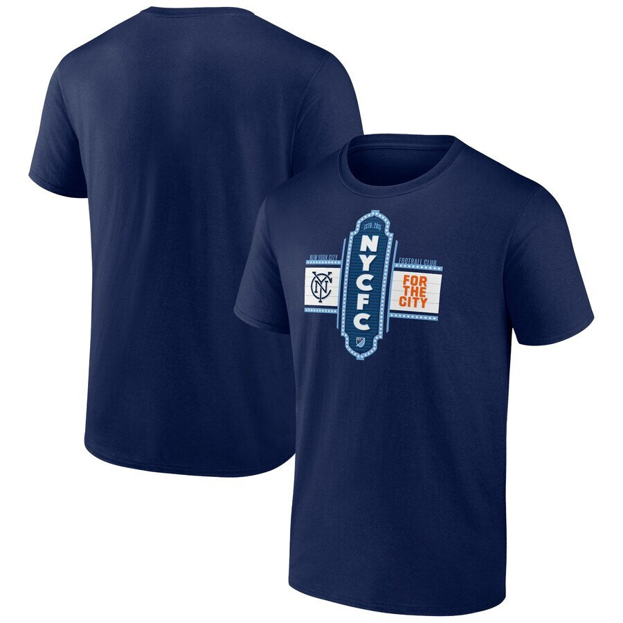 New York City FC Fanatics Branded Hometown Collection Team T-Shirt - Navy - UKASSNI