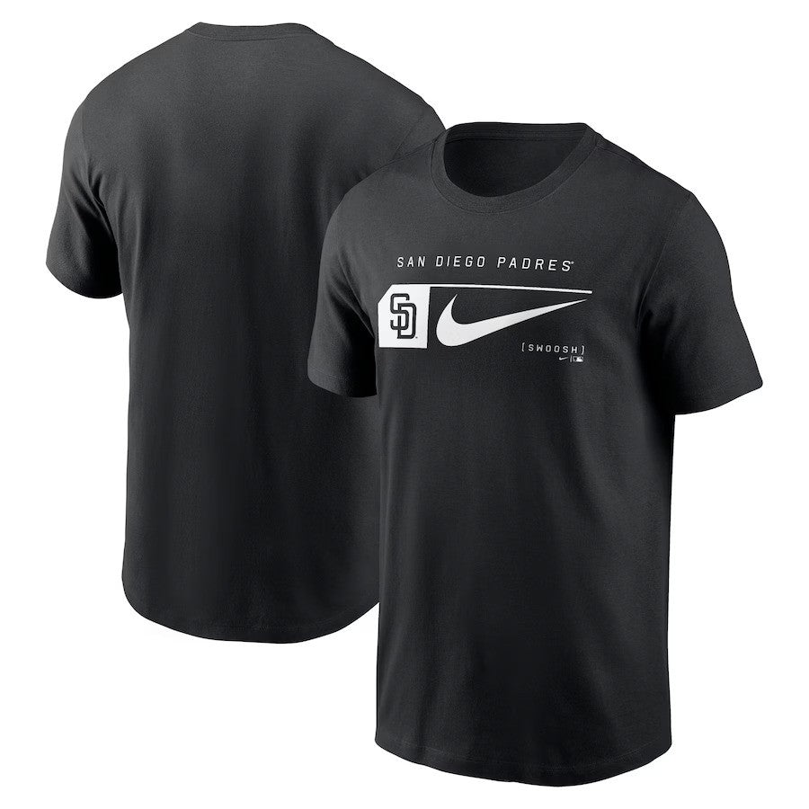 San Diego Padres Nike Fashion Graphic Swoosh T-Shirt - Black - UKASSNI