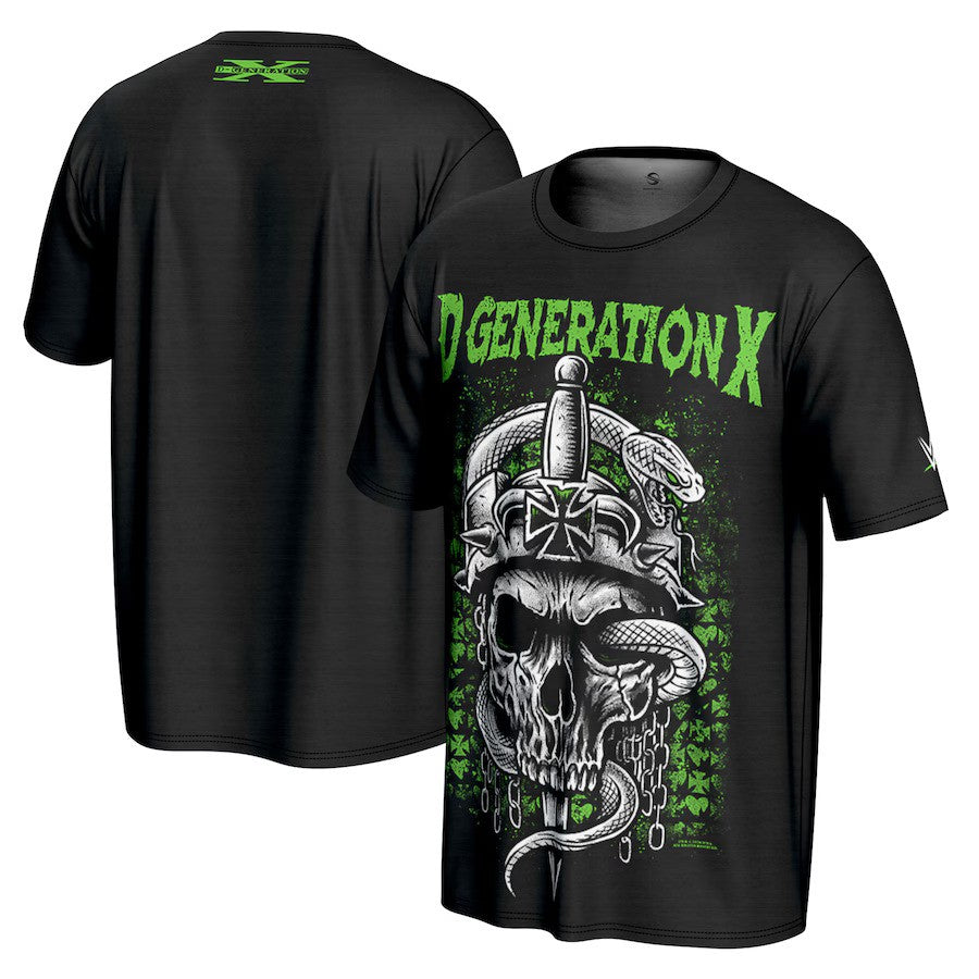 D-Generation X WWE UK Large ProSphere Skull T-Shirt – Black (UK Stock) - UKASSNI