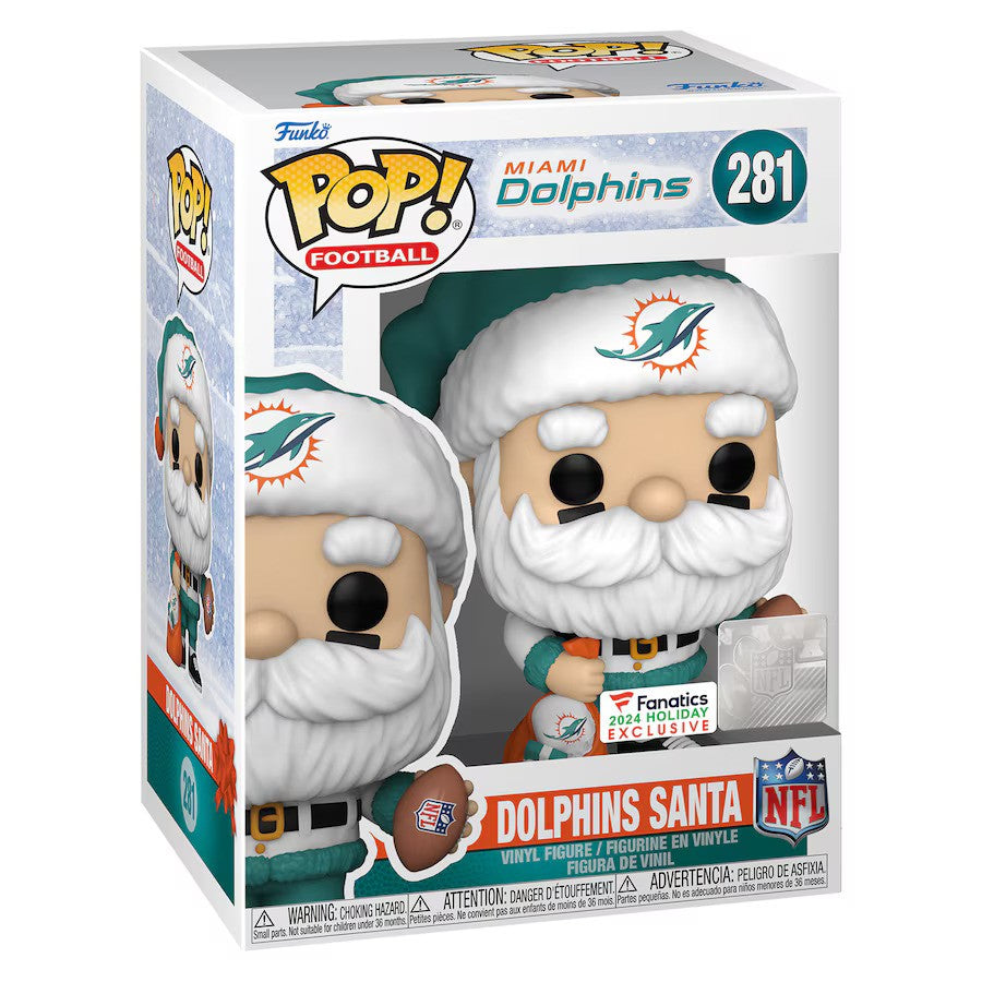 Miami Dolphins NFL UK Santa Funko Pop! 2024 Fanatics Exclusive Vinyl Figure - UKASSNI