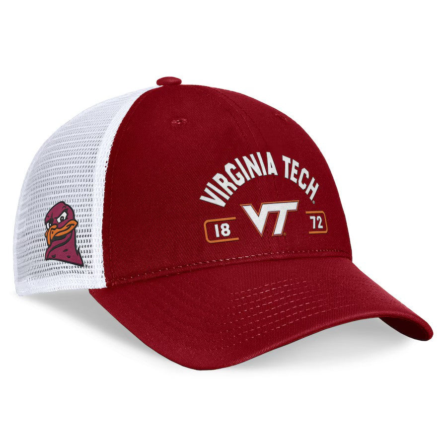 Virginia Tech Hokies Top of the World Free Kick Trucker Adjustable Hat - Maroon/White - UKASSNI