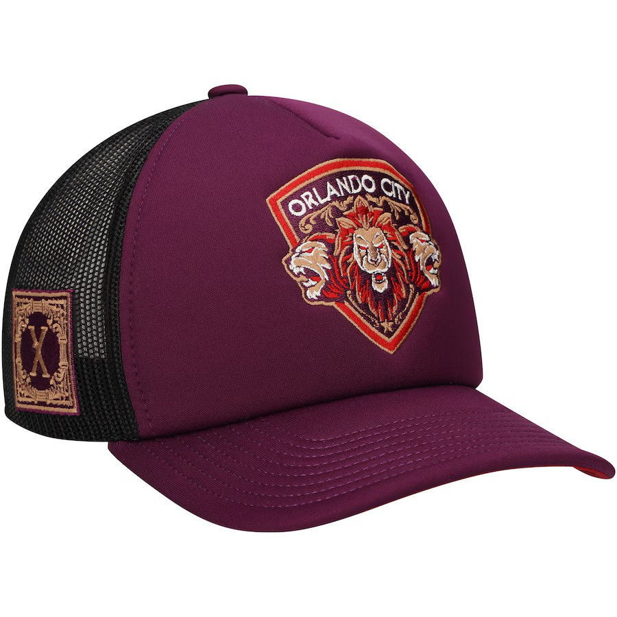 Orlando City SC Mitchell & Ness 10th Anniversary Trucker Adjustable Hat - Purple - UKASSNI