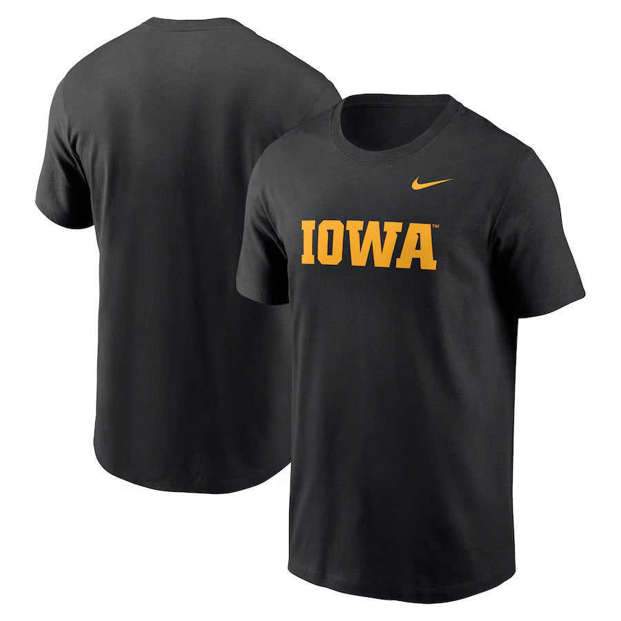 Iowa Hawkeyes Nike Primetime Evergreen Wordmark T-Shirt - Black - UKASSNI
