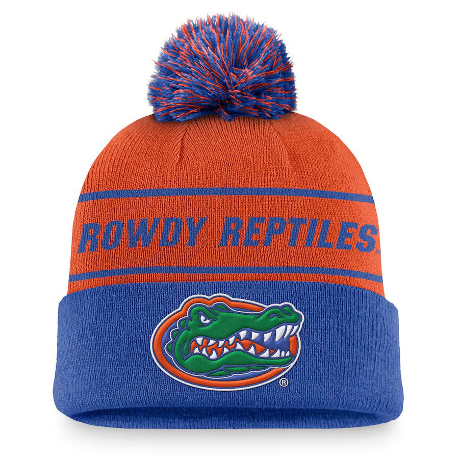 Florida Gators NCAA Jordan Brand Local Peak Cuffed Knit Hat with Pom – Orange/Royal (UK Stock) - UKASSNI