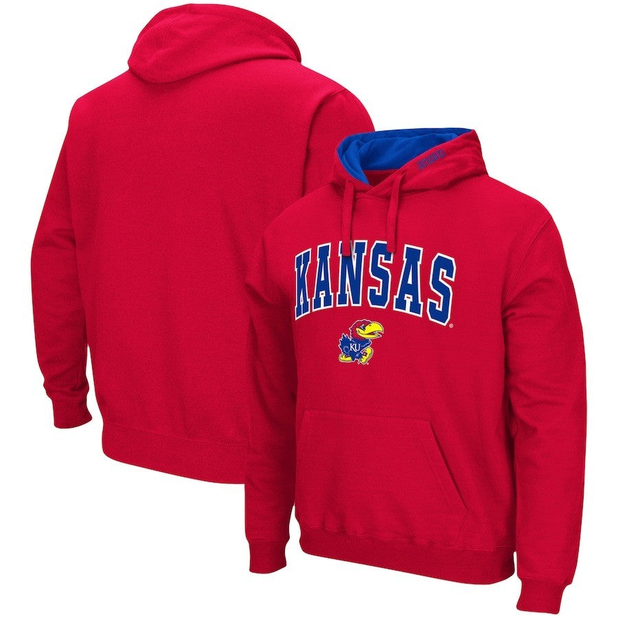 Kansas Jayhawks Colosseum Arch & Logo 3.0 Pullover Hoodie - Red - UKASSNI