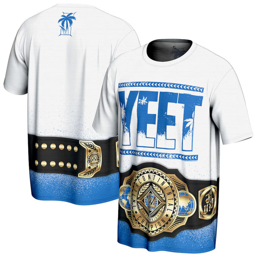 Jey Uso ProSphere Unisex Intercontinental Championship Yeet T-Shirt - Blue - UKASSNI