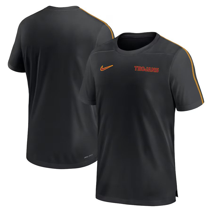 USC Trojans Nike 2024 Sideline Coach Performance Top - Black - UKASSNI