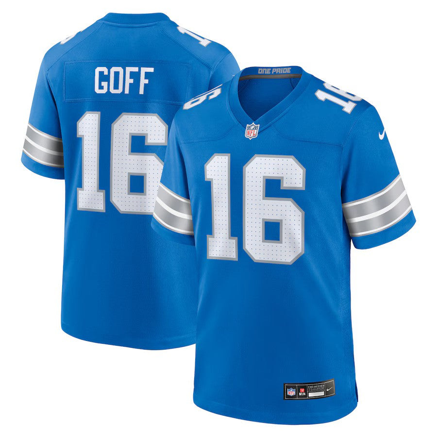 Jared Goff NFL Detroit Lions Nike Game Jersey - Blue - UKASSNI