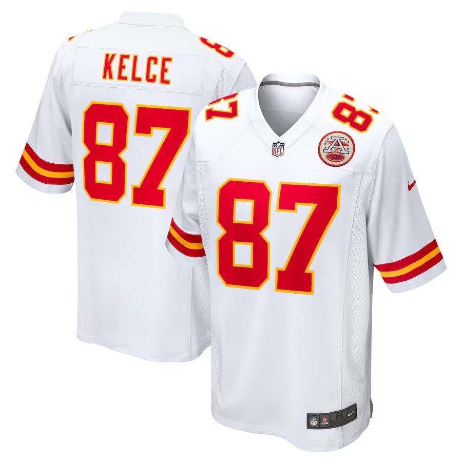 Travis Kelce Kansas City Chiefs Nike Player Game Jersey - White - UKASSNI