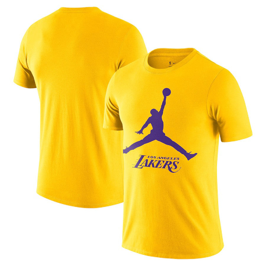 Los Angeles Lakers Nike Essential Jumpman T-Shirt - Gold - UKASSNI