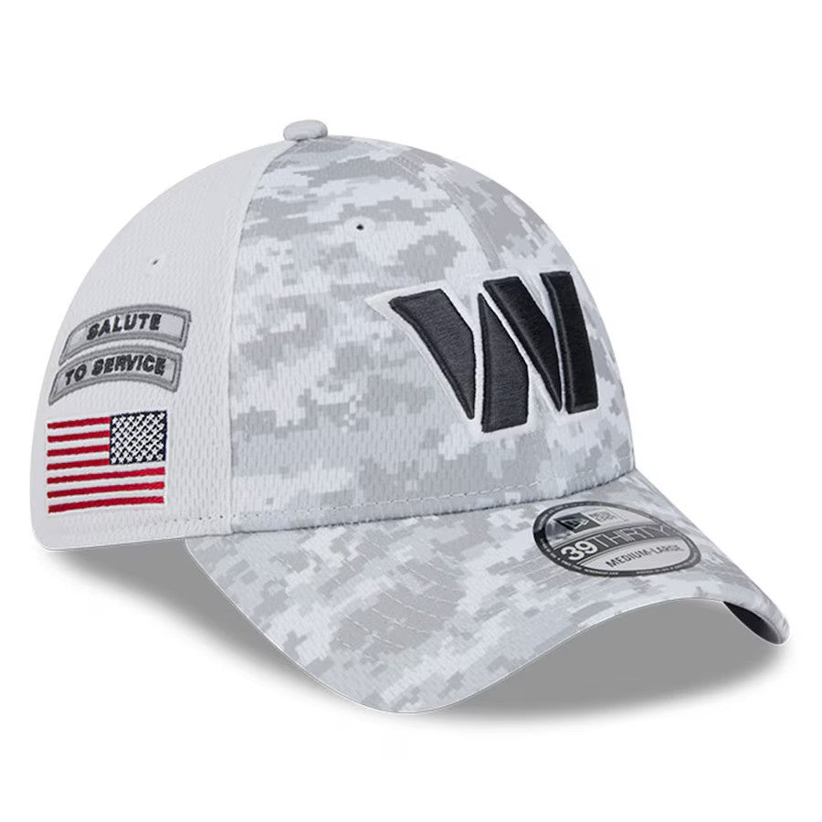 Washington Commanders New Era 2024 Salute To Service Digital Camo 39THIRTY Flex Hat - White - UKASSNI