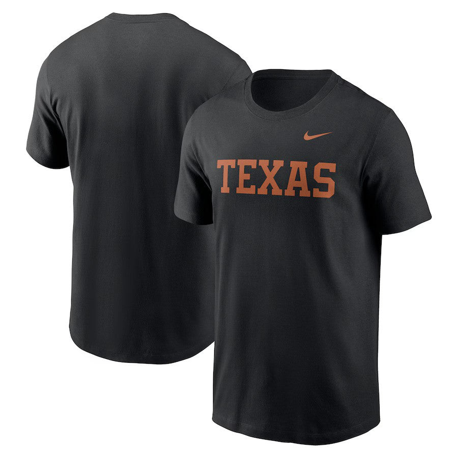 Texas Longhorns Nike Primetime Wordmark T-Shirt - Black - UKASSNI