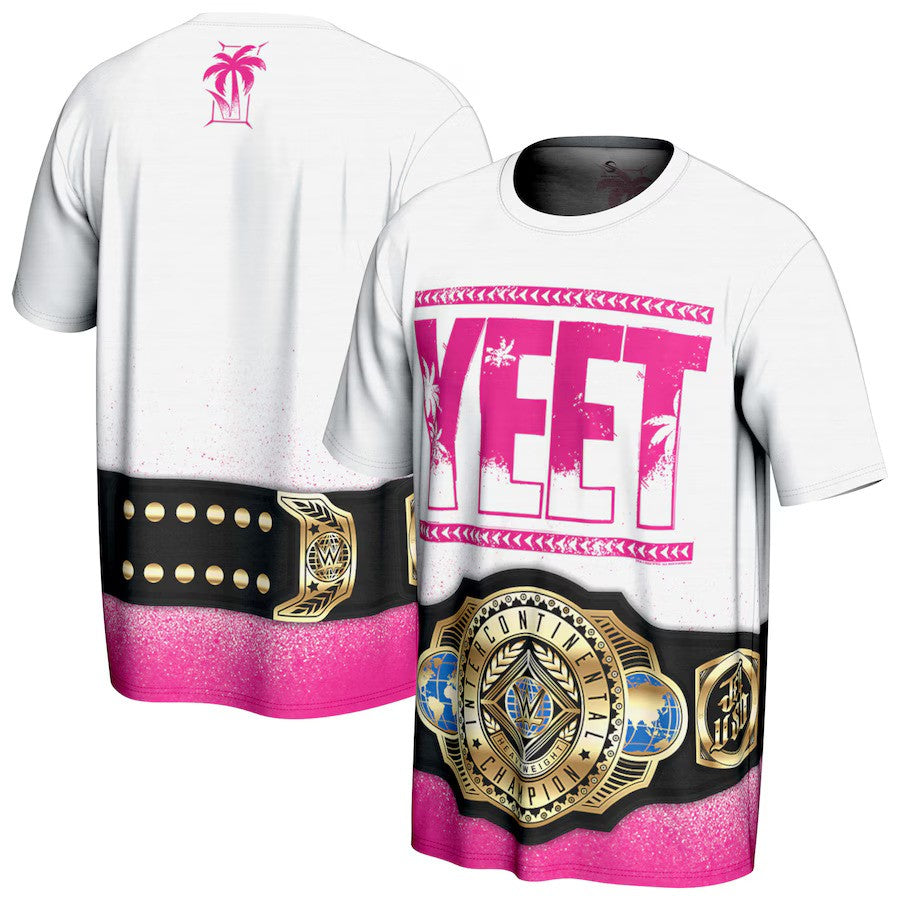 Jey Uso ProSphere Unisex Intercontinental Championship Yeet T-Shirt - Pink - UKASSNI