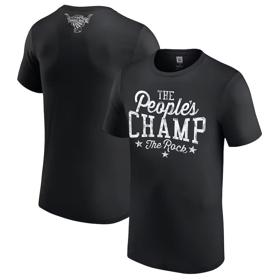 The Rock The People's Champ T-Shirt - Black - UKASSNI