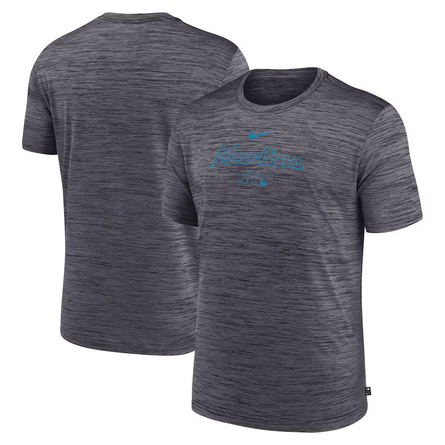 Miami Marlins Nike Authentic Collection Velocity Performance Practice T-Shirt - Charcoal - UKASSNI