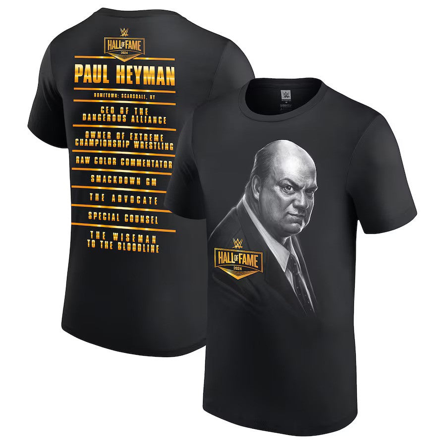 Paul Heyman 2024 WWE Hall of Fame T-Shirt - Black - UKASSNI
