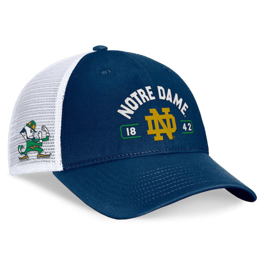 Notre Dame Fighting Irish Top of the World Free Kick Trucker Adjustable Hat - Navy/White - UKASSNI