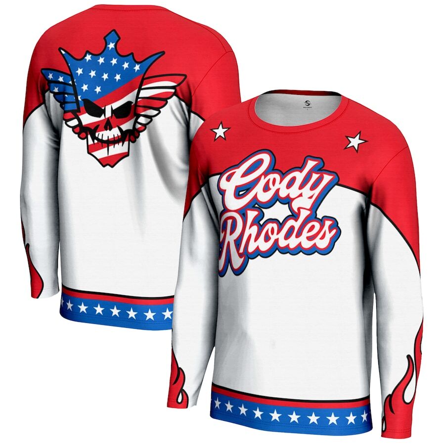 Cody Rhodes WWE ProSphere Motocross Long Sleeve Jersey – White (USA Stock) - UKASSNI