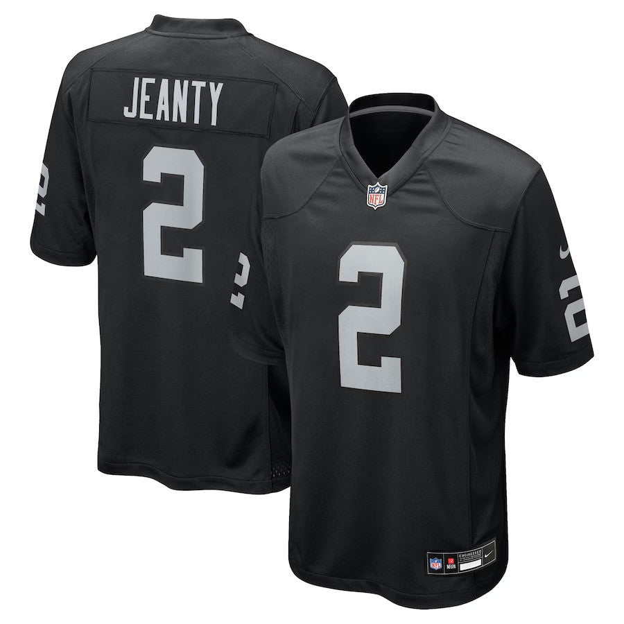 Las Vegas Raiders NFL Ashton Jeanty Nike 2025 NFL Draft First Round Pick Game Jersey – Black (USA Stock) - UKASSNI