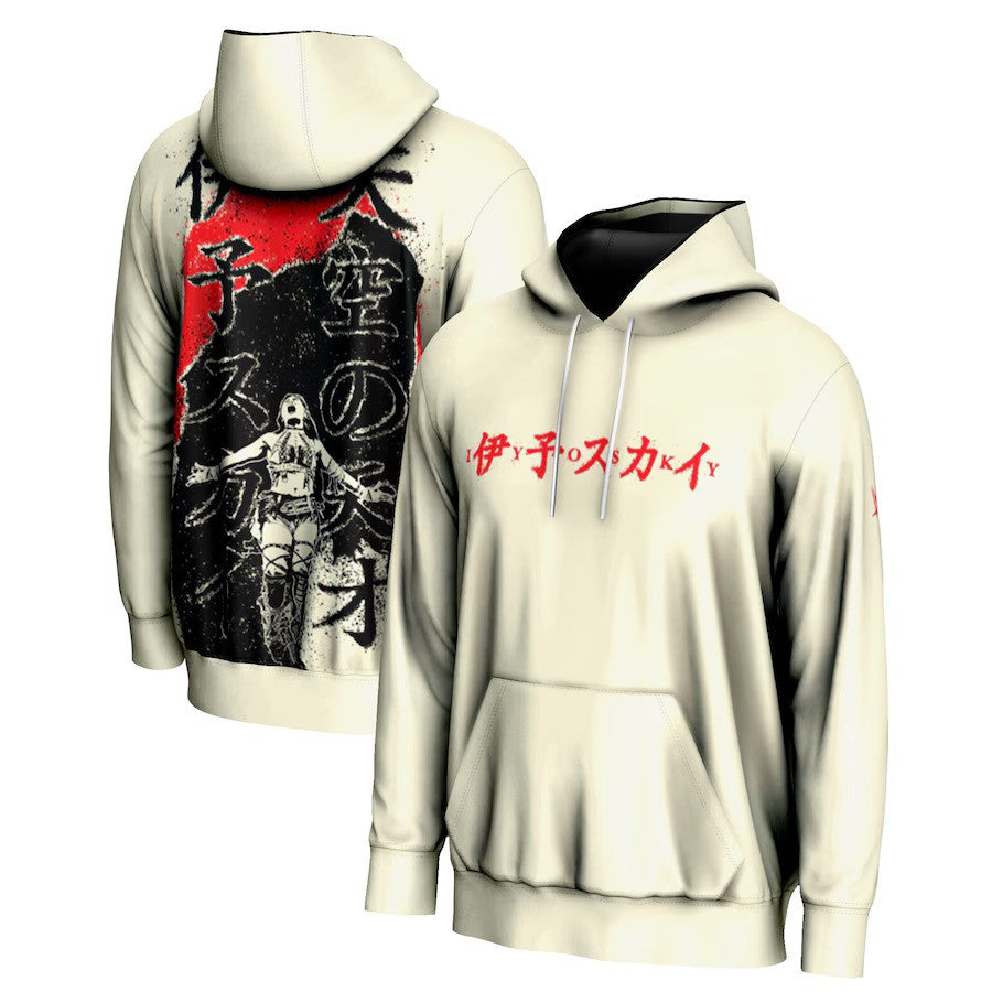 IYO SKY WWE ProSphere Japanese Pullover Hoodie – Cream (USA Stock) - UKASSNI