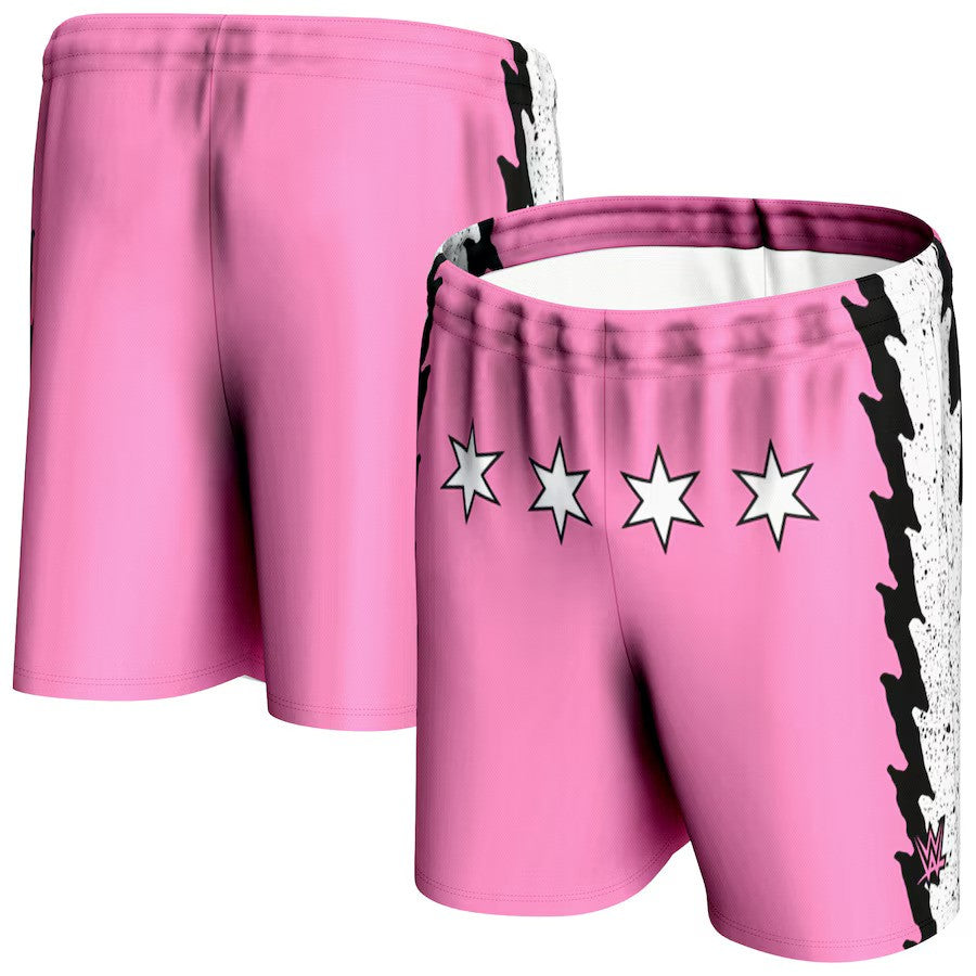 CM Punk WWE ProSphere Lightning Shorts – Pink (USA Stock) - UKASSNI