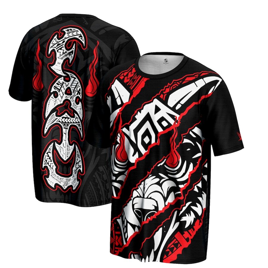 Jacob Fatu WWE ProSphere Claw Mark T-Shirt – Black – Size Large (UK Stock) - UKASSNI