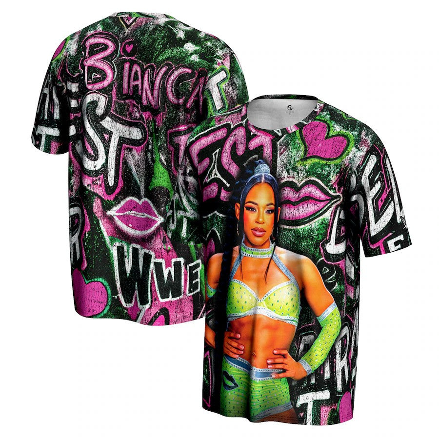 Bianca Belair WWE ProSphere Graffiti T-Shirt – Black (USA Stock) - UKASSNI
