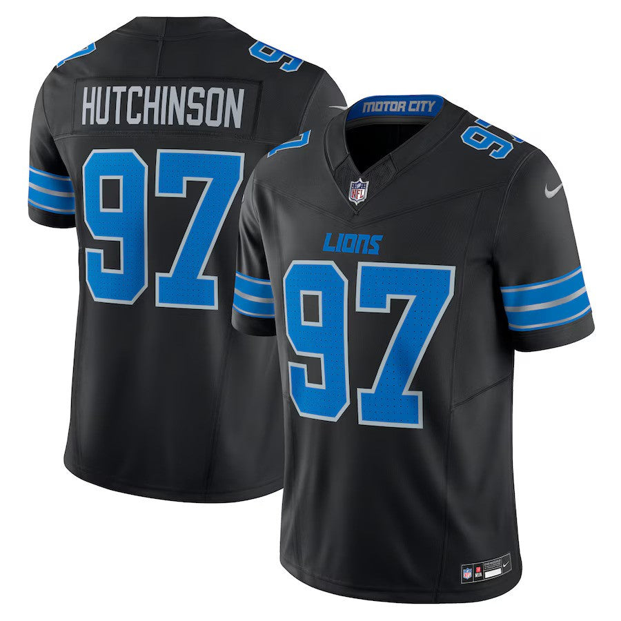 Detroit Lions Aidan Hutchinson NFL UK Medium Nike 2nd Alternate Vapor F.U.S.E. Limited Jersey - Black - UKASSNI