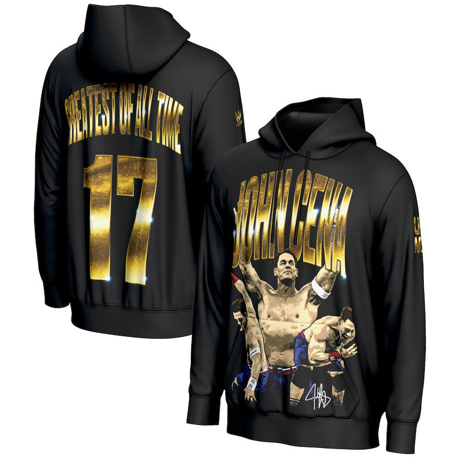 John Cena WWE ProSphere GOAT Pullover Hoodie – Black (USA Stock) - UKASSNI