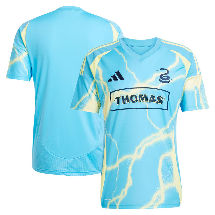 Philadelphia Union MLS adidas 2025 The Voltage Kit Replica Jersey – Blue (USA Stock) - UKASSNI