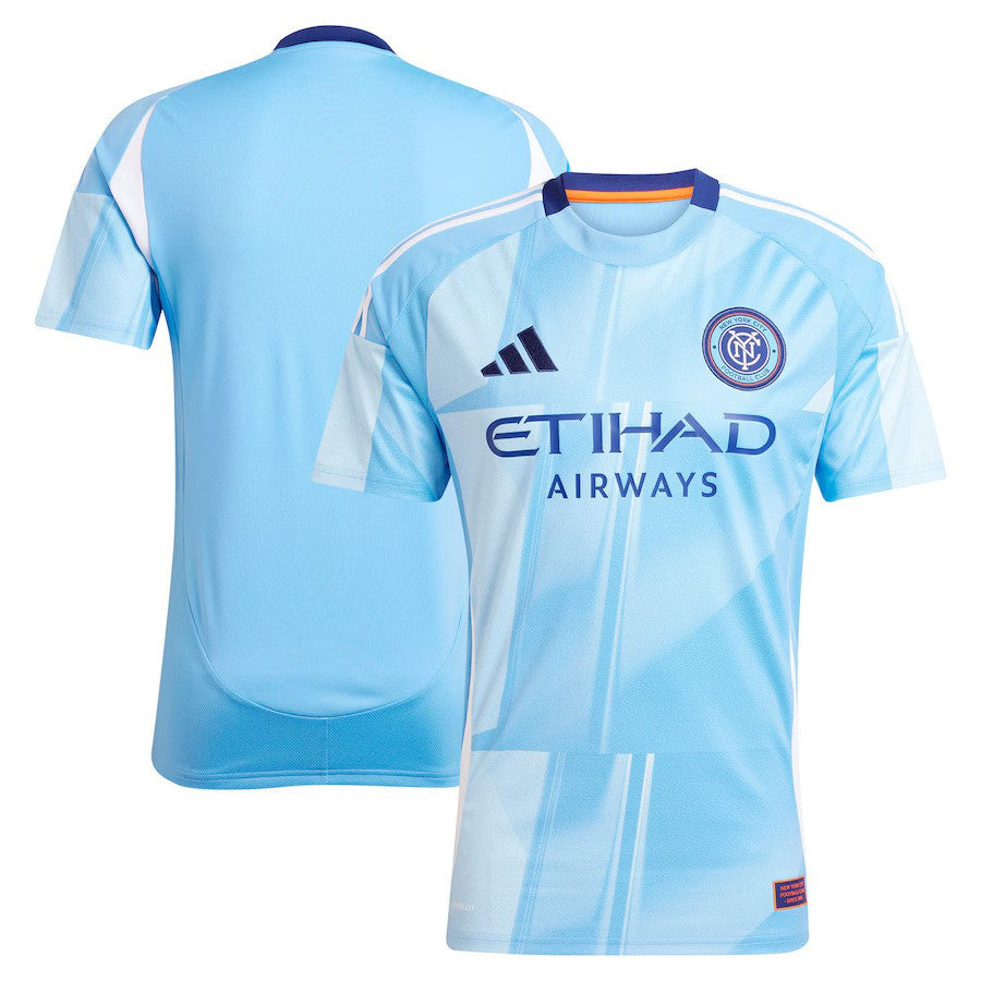New York City FC MLS adidas 2025 The Excelsior Kit Replica Jersey – Light Blue (USA Stock) - UKASSNI