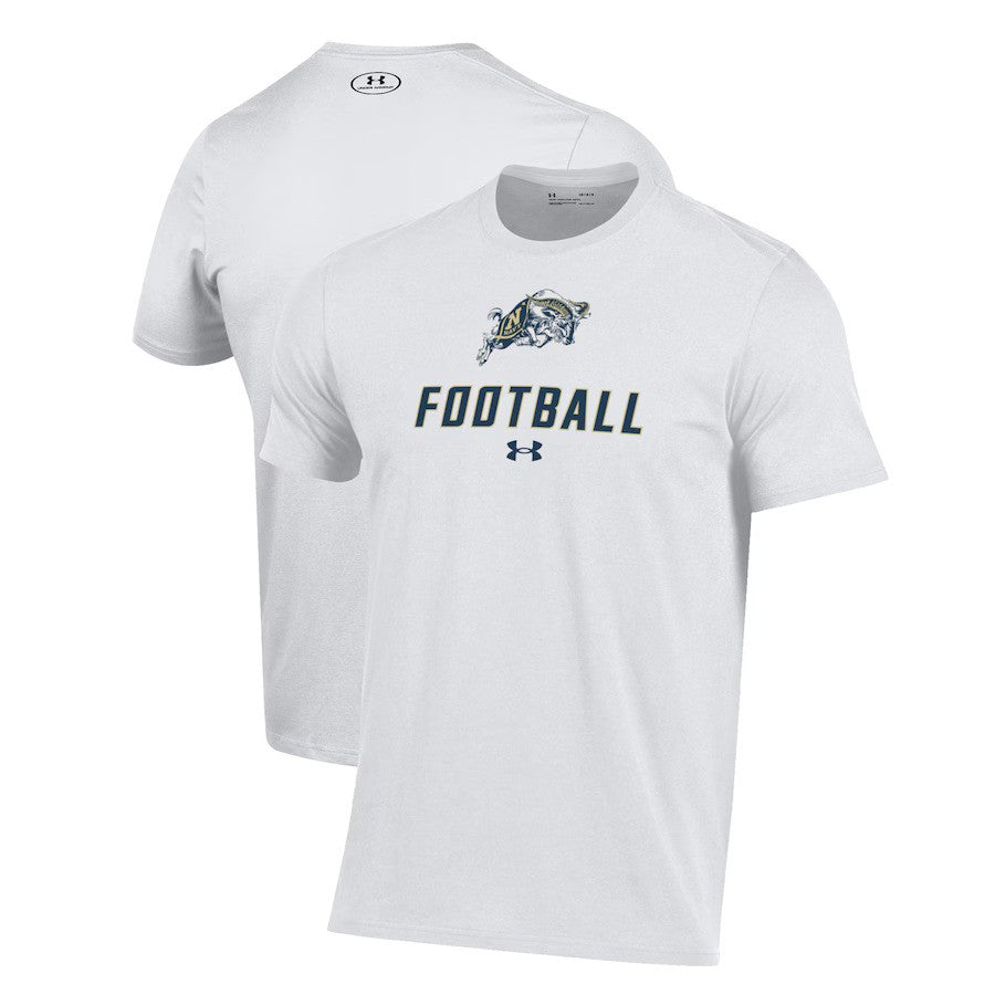 Navy Midshipmen NCAA Under Armour Football Performance T-Shirt - White (USA Stock) - UKASSNI