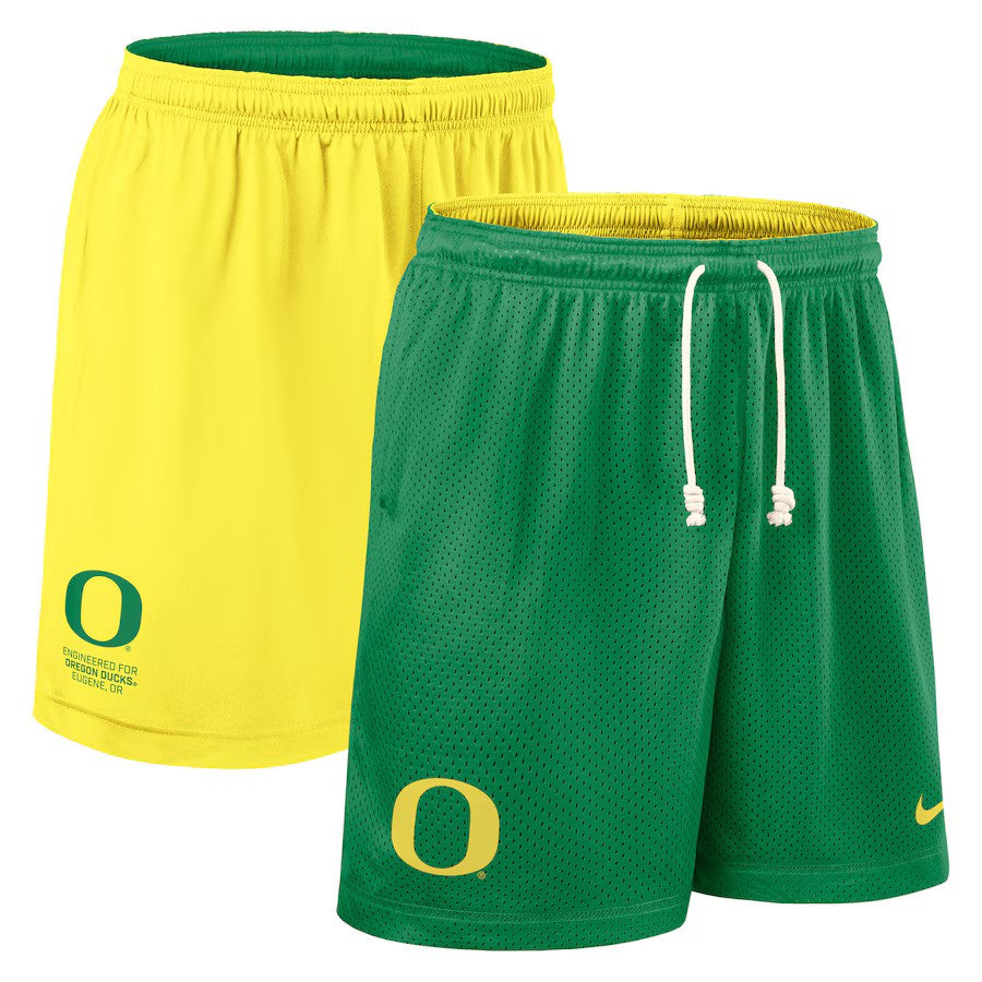 Oregon Ducks NCAA Nike 2025 Sideline Reversible Performance Shorts - Green/Yellow - UKASSNI