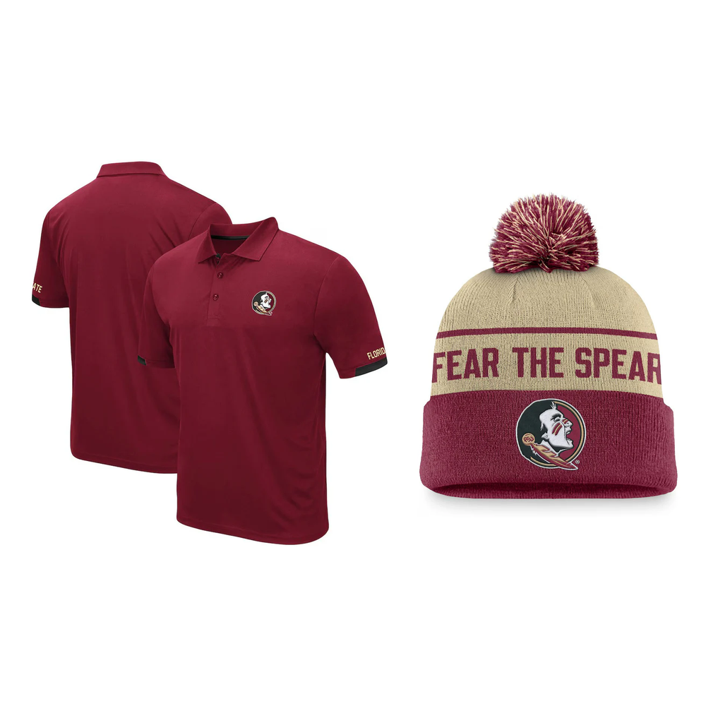 Florida State Seminoles NCAA Polo Shirt & Beanie Bundle – Large (UK Stock) - UKASSNI