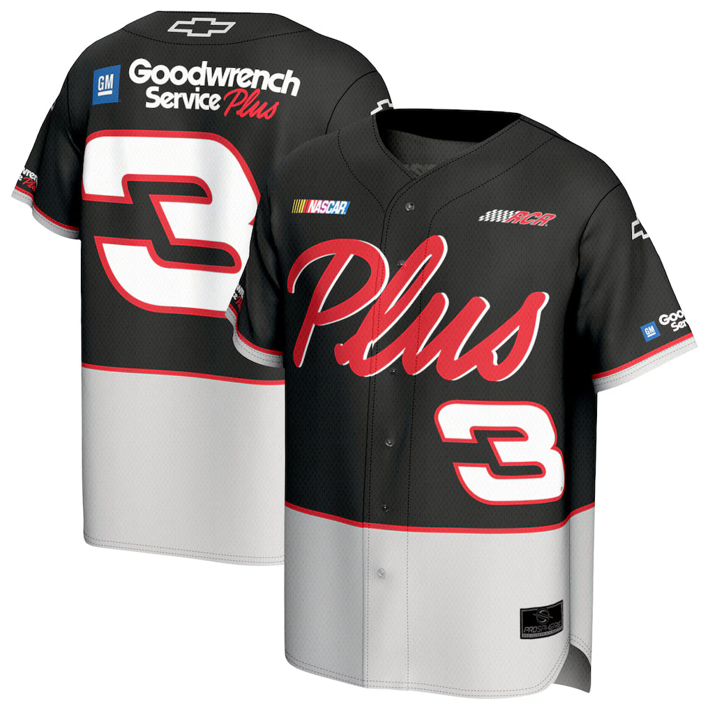 Dale Earnhardt NASCAR ProSphere Baseball Fashion Jersey – Black/Gray (USA Stock) - UKASSNI