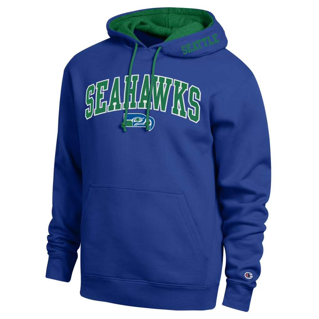 Seattle Seahawks Hoodie – NFL Champion Contrast – Royal/Green (USA Sourced)