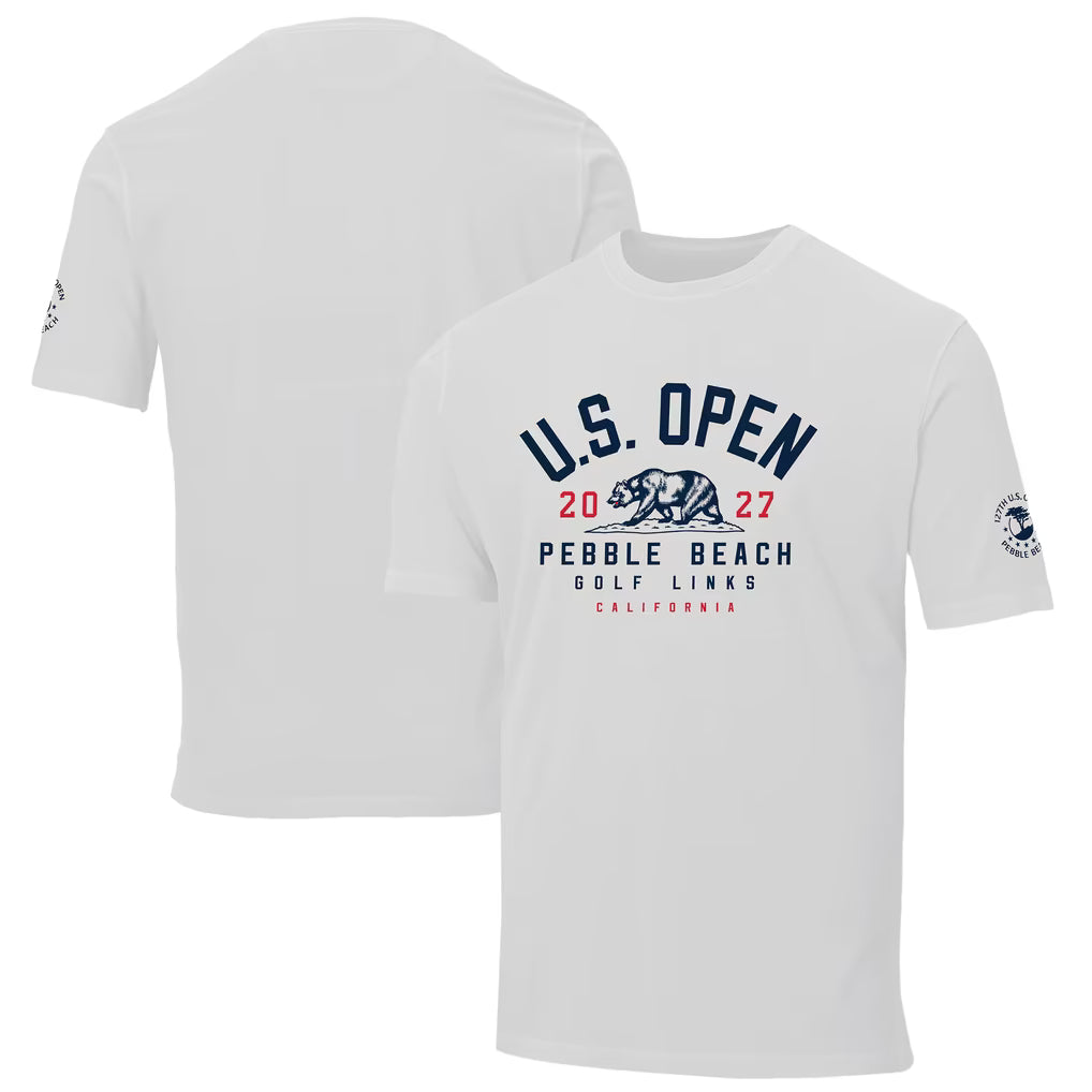 US Open Golf T-Shirt – Ahead 2027 California Bear Chapman – White (USA Sourced)