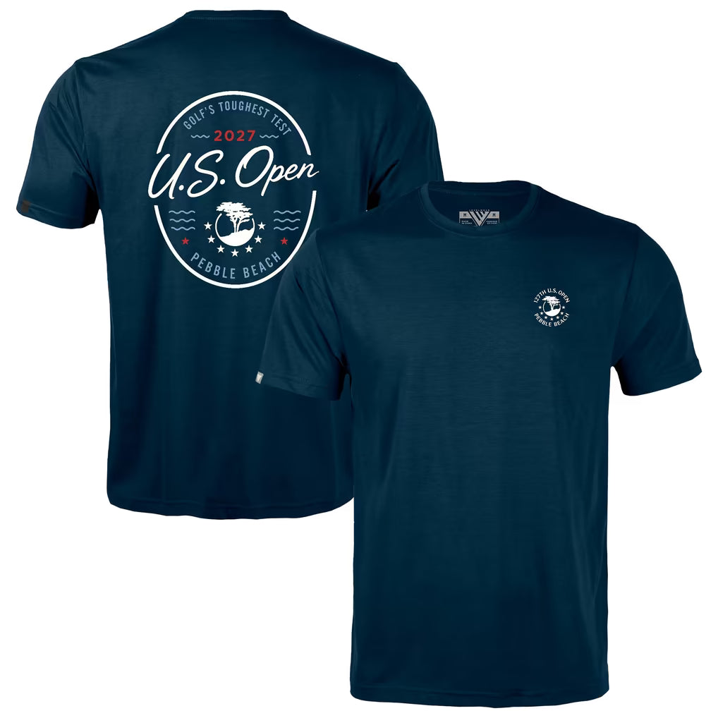 US Open Golf T-Shirt – Levelwear 2027 Toughest Test Richmond – Navy (USA Sourced)