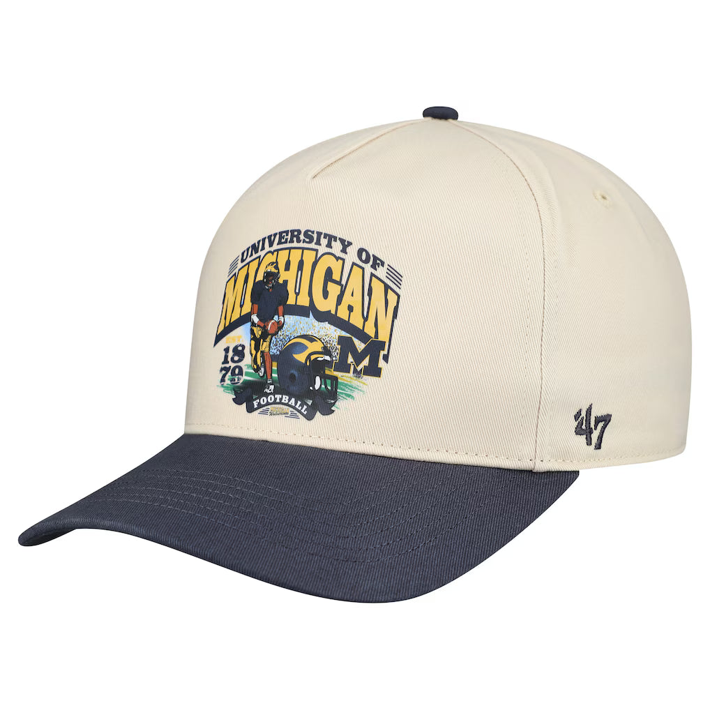Michigan Wolverines NCAA ’47 Unstructured Hitch Hat – Natural (USA Stock) - UKASSNI