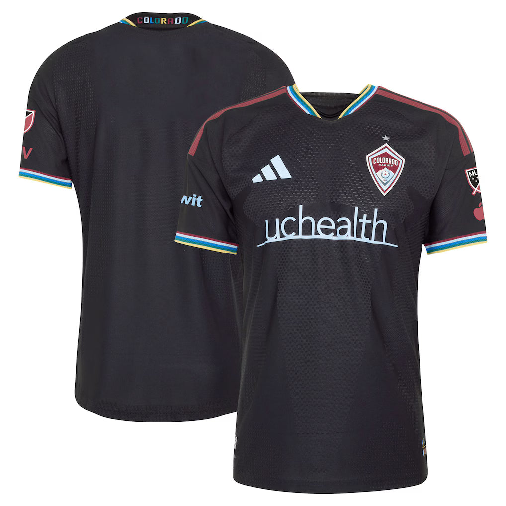 Colorado Rapids MLS adidas 2026 Colorful Colorado On-Field Authentic Patch Jersey – Black (USA Stock) - UKASSNI