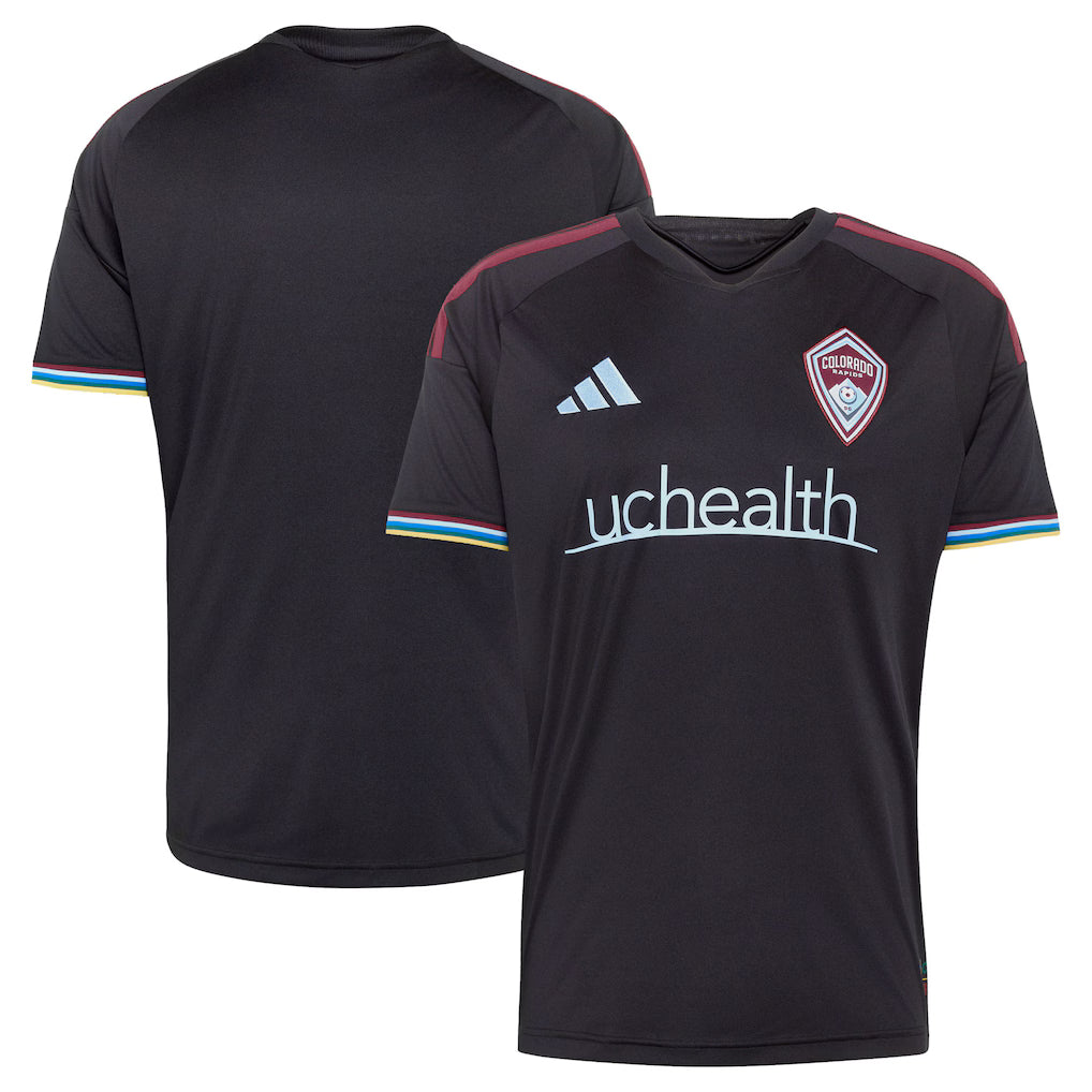 Colorado Rapids MLS adidas Colorful Colorado Replica Jersey – Black (USA Stock) - UKASSNI