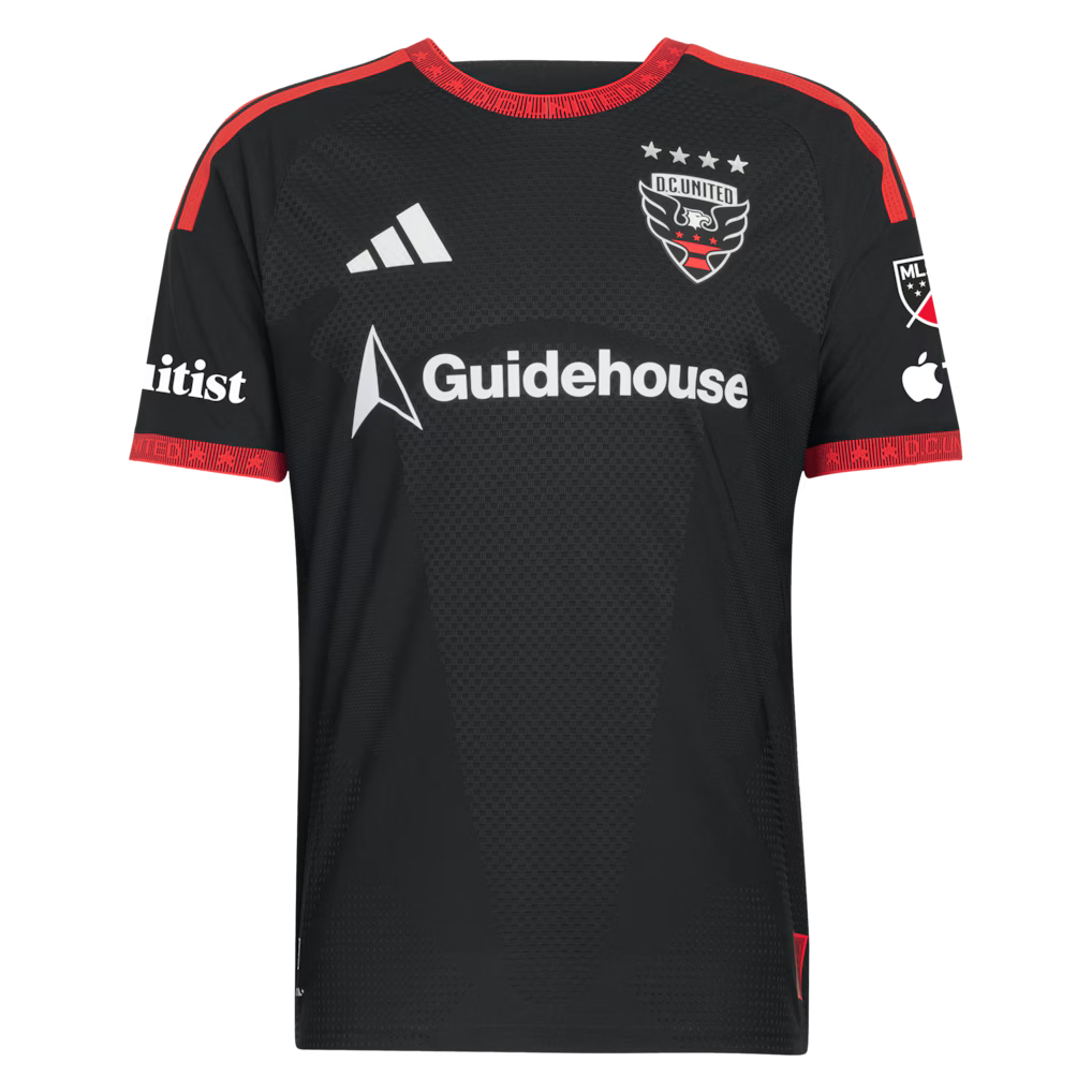 D.C. United MLS adidas Black-and-Red Kit On-Field Authentic Patch Jersey – Black (USA Stock) - UKASSNI