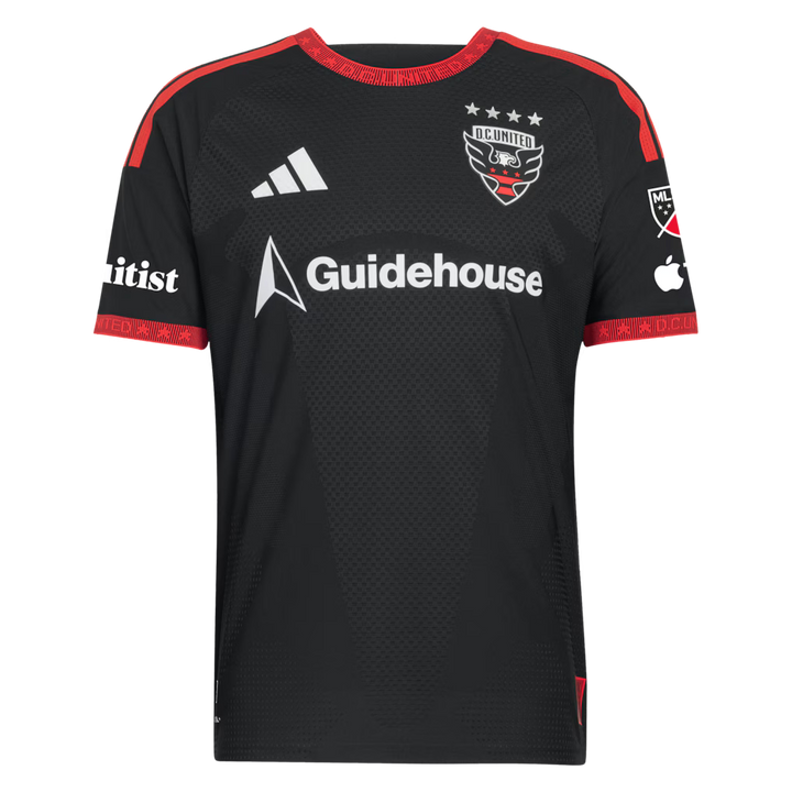 D.C. United MLS adidas 2026 Black-and-Red Kit On-Field Authentic Patch Jersey – Black (USA Stock) by Adidas