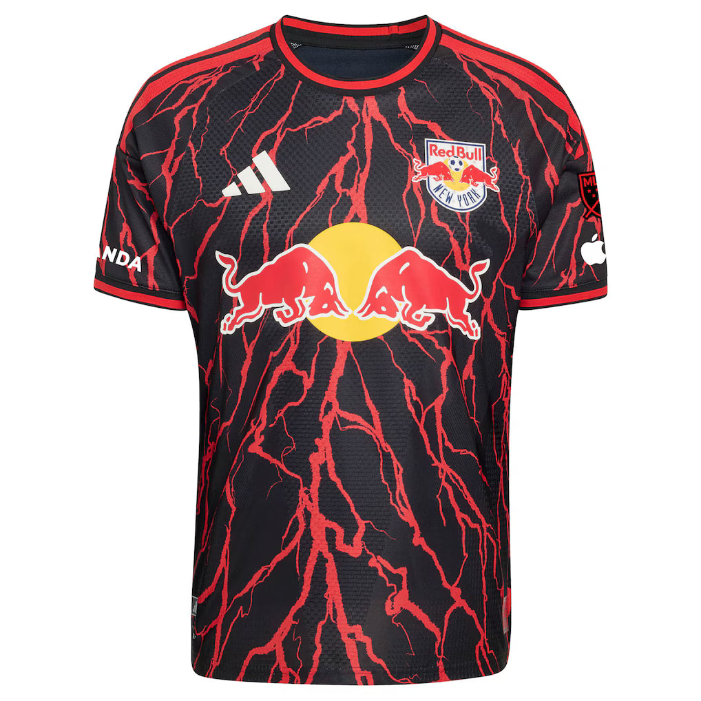 New York Red Bulls MLS adidas The Rooted Kit On-Field Authentic Patch Jersey – Black (USA Stock) - UKASSNI