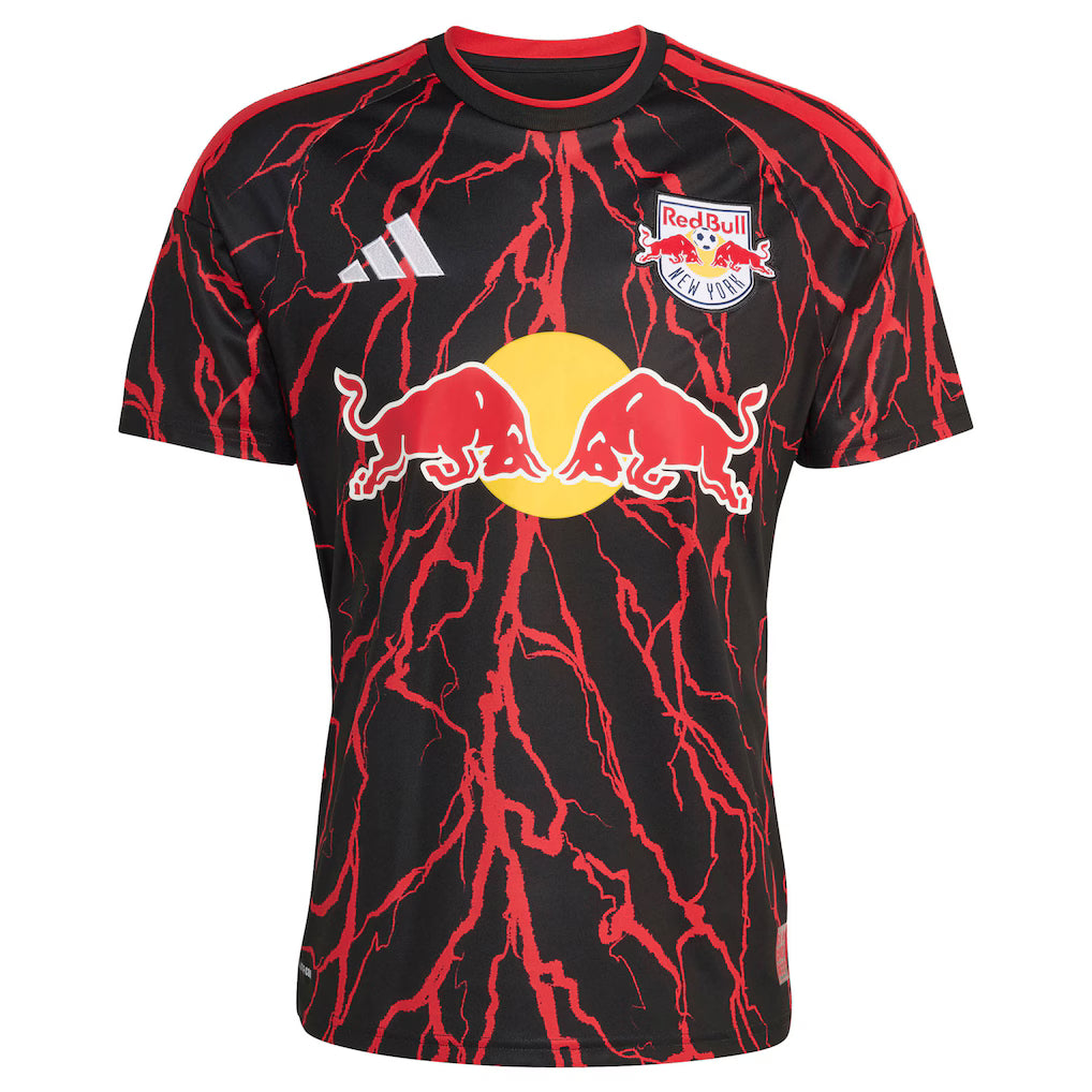 New York Red Bulls MLS adidas The Rooted Kit Replica Jersey – Black (USA Stock) - UKASSNI