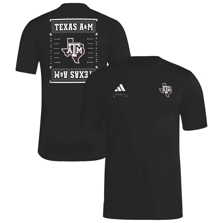 Texas A&amp;M Aggies T-Shirt – NCAA adidas Locker Football Icon AEROREADY Pre-Game – 2 Colours (USA Sourced)