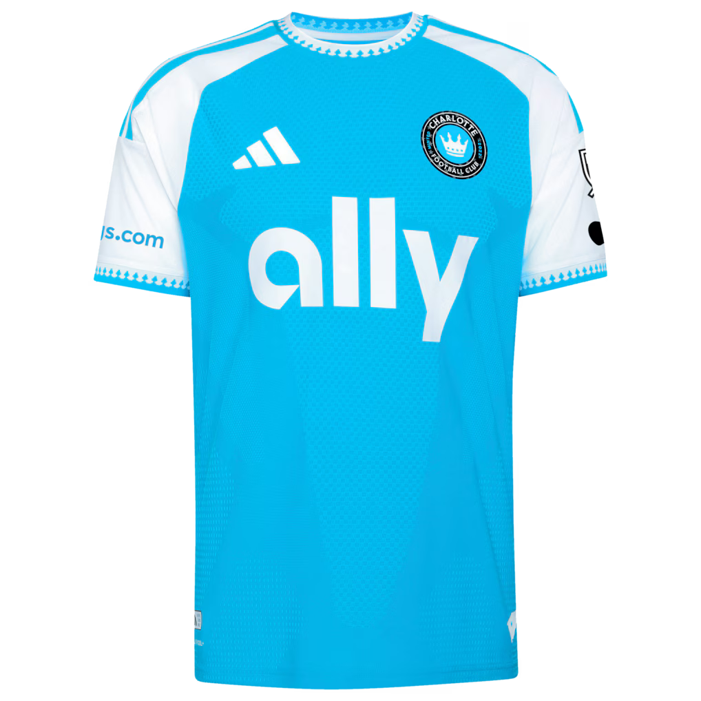 Charlotte FC MLS adidas 2026 Carolina Kit Crowns Up On-Field Authentic Patch Jersey - Blue (USA Stock)
